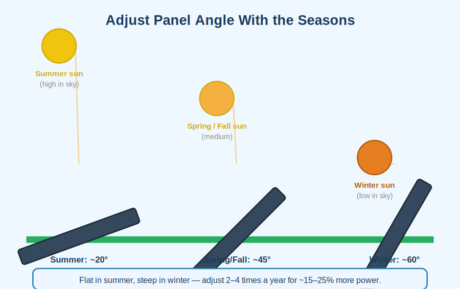 Seasonal panel angle